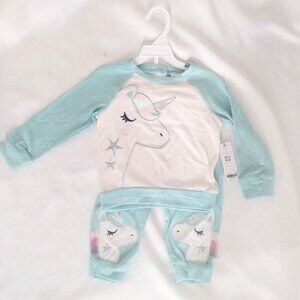 Robeez 3D unicorn baby PJ set NWT
